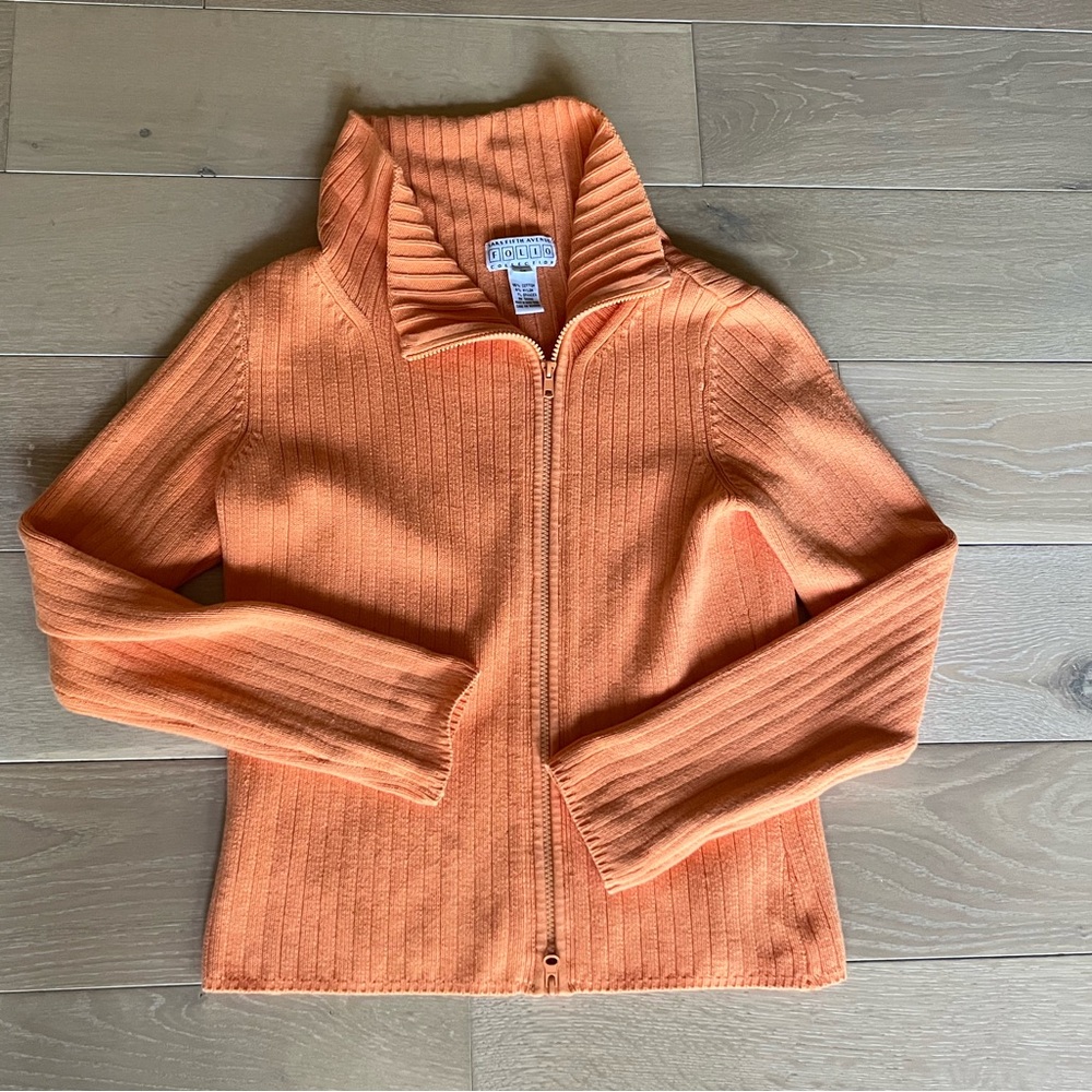 Saks Fifth Avenue asymmetric full zip sweater